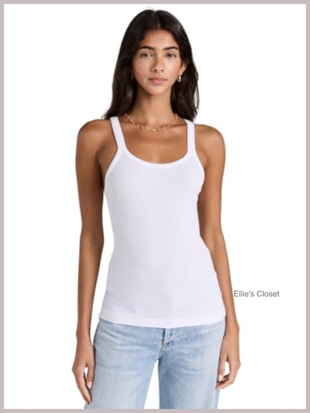 RE/DONE Women's Ribbed Tank Top Scoop Neck Sleeveless Fitted